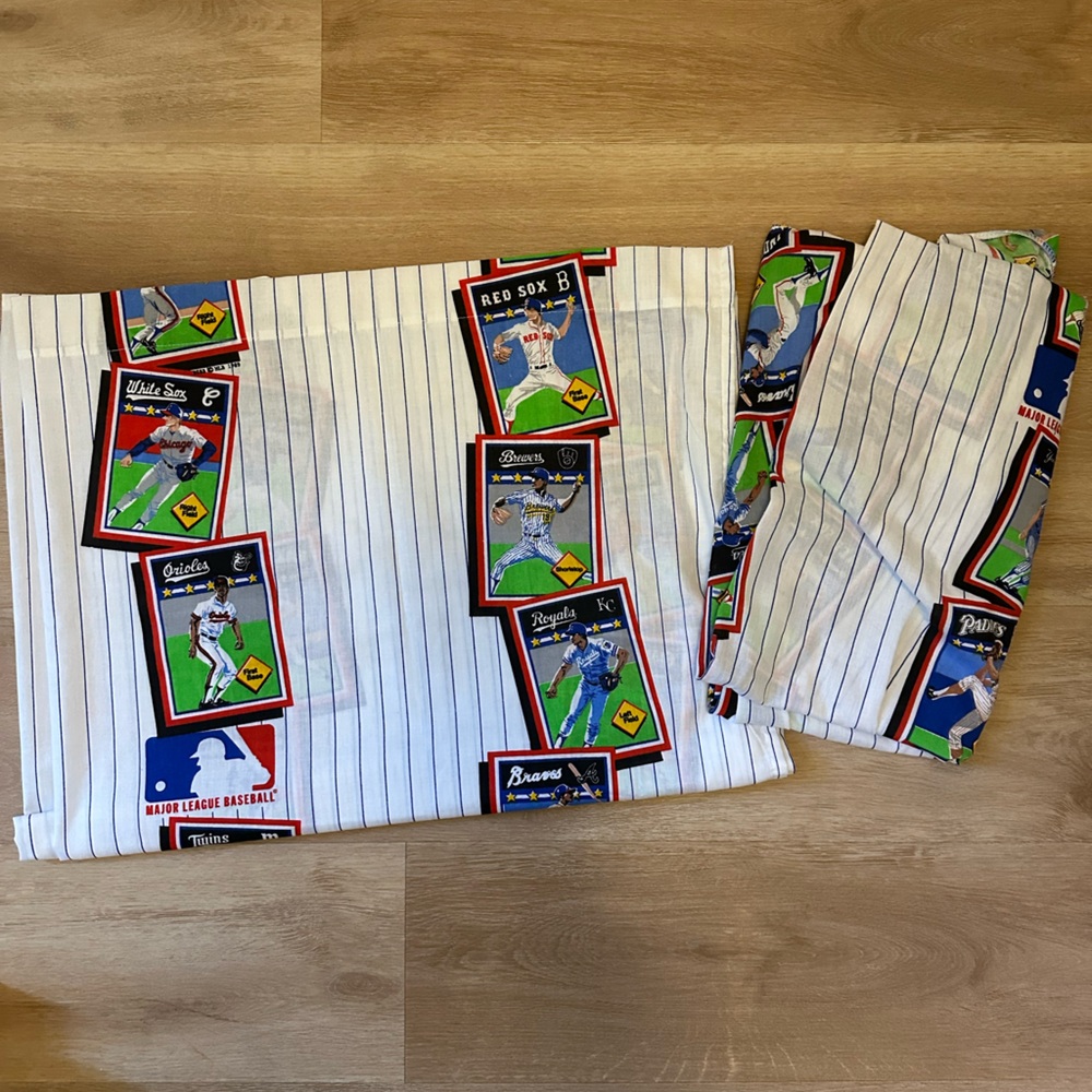 Vintage MLB Baseball 1989 Crib Sheet Set